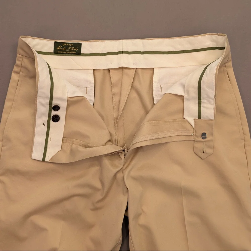 Orvis Signature Khaki Pants 35x30 Flat Front Cotton Classic Fit
